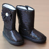 L'Amour Girls Black Sparkle Sequin Boot