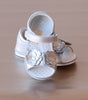 Angel Baby Girls Silver Double Flower Applique Sandal