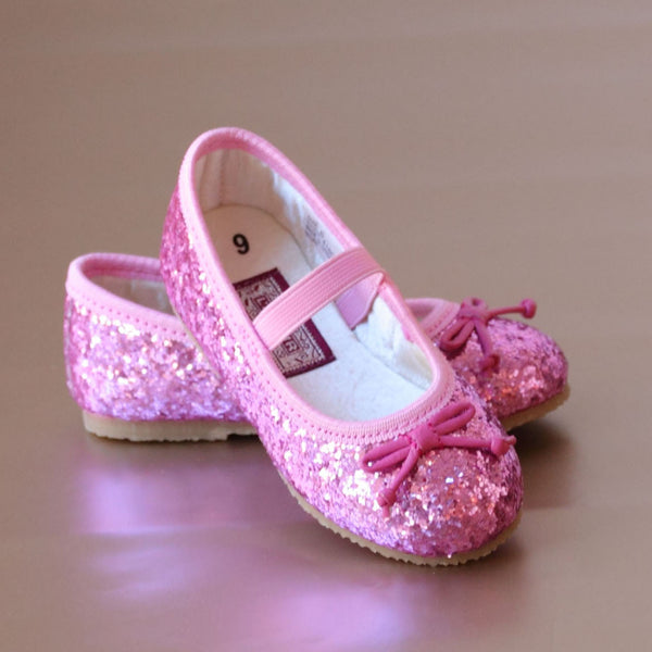 L'Amour Girls Glitter Ballet Flats – Petit Foot
