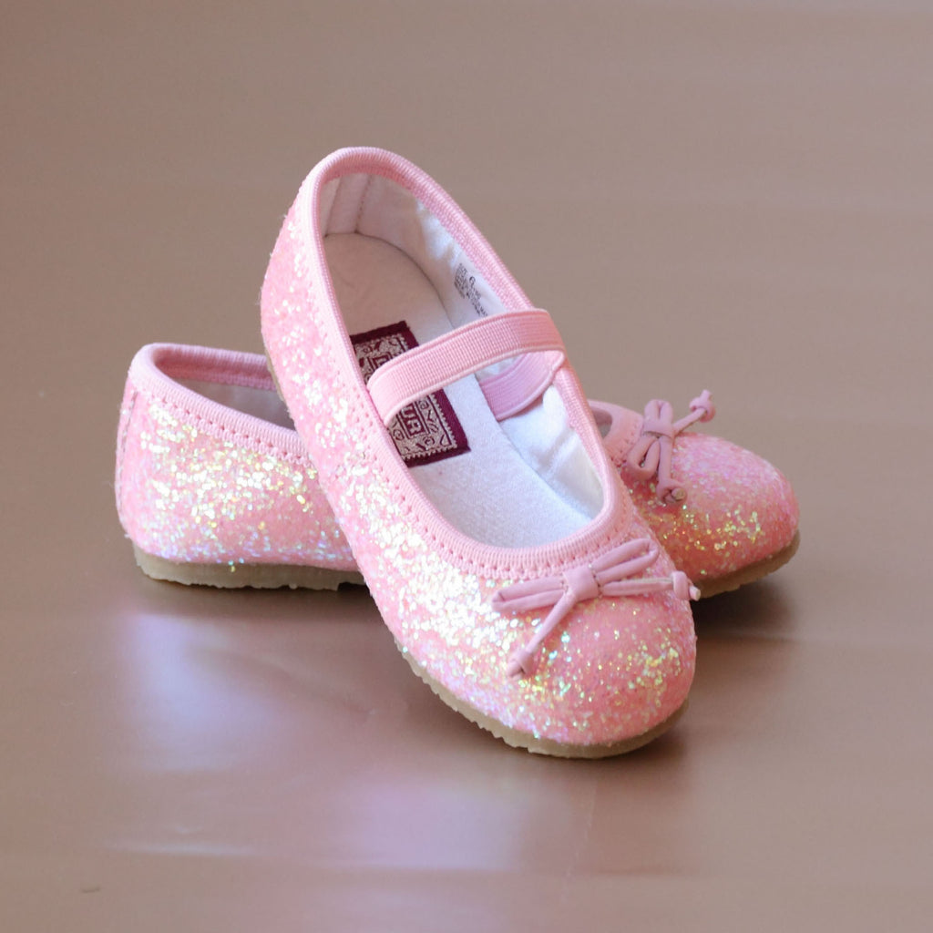 Alice Girl's Sparkly Glitter Flower Flat – L'Amour Shoes