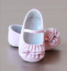 L'Amour Infant Girls Pink Ruffle Mary Jane Crib Shoe